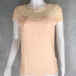 Zeagoo Rose Pink Lace Blouse Top